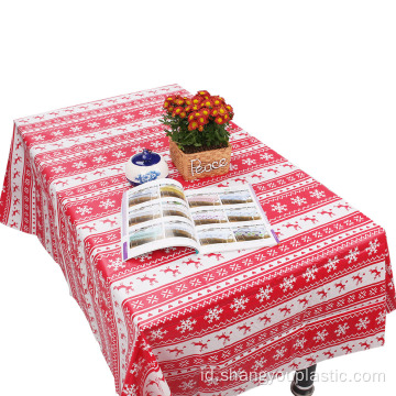 Tutup meja natal yang disesuaikan dengan flannel kembali